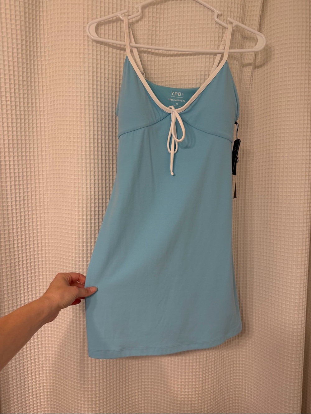 Light Blue Slip Dress with White Trim